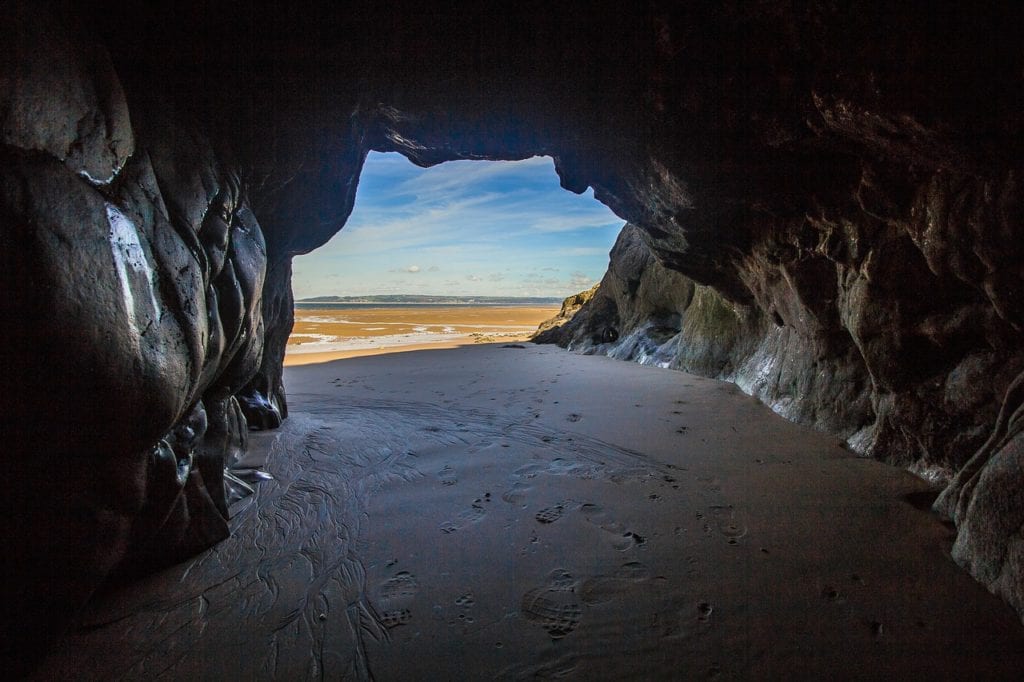 cave, low tide, beach